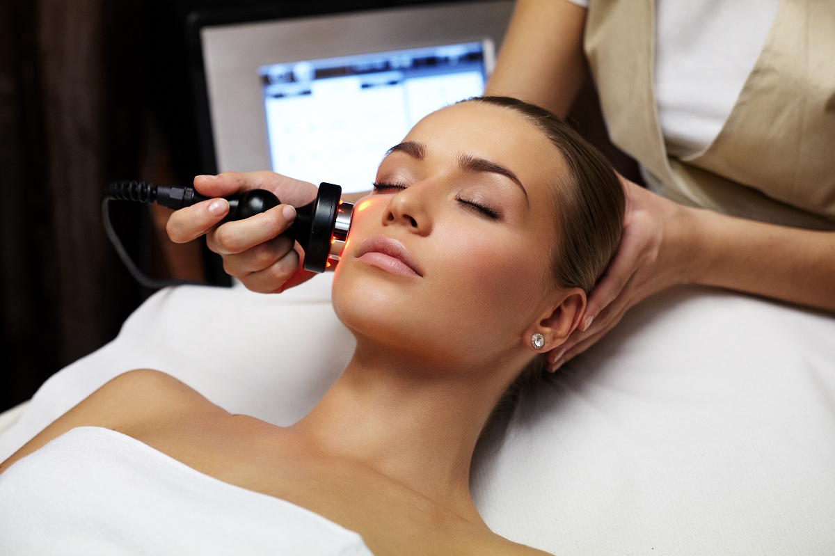 woman having facial treatment